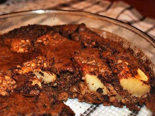 Шоколадно-ореховый пирог с яблоками (без муки)